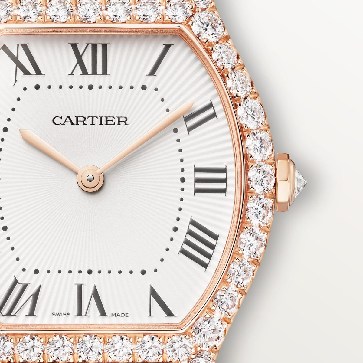 Reloj Cartier Tortue Pequeño Oro Rosa con Diamantes WJTO0012