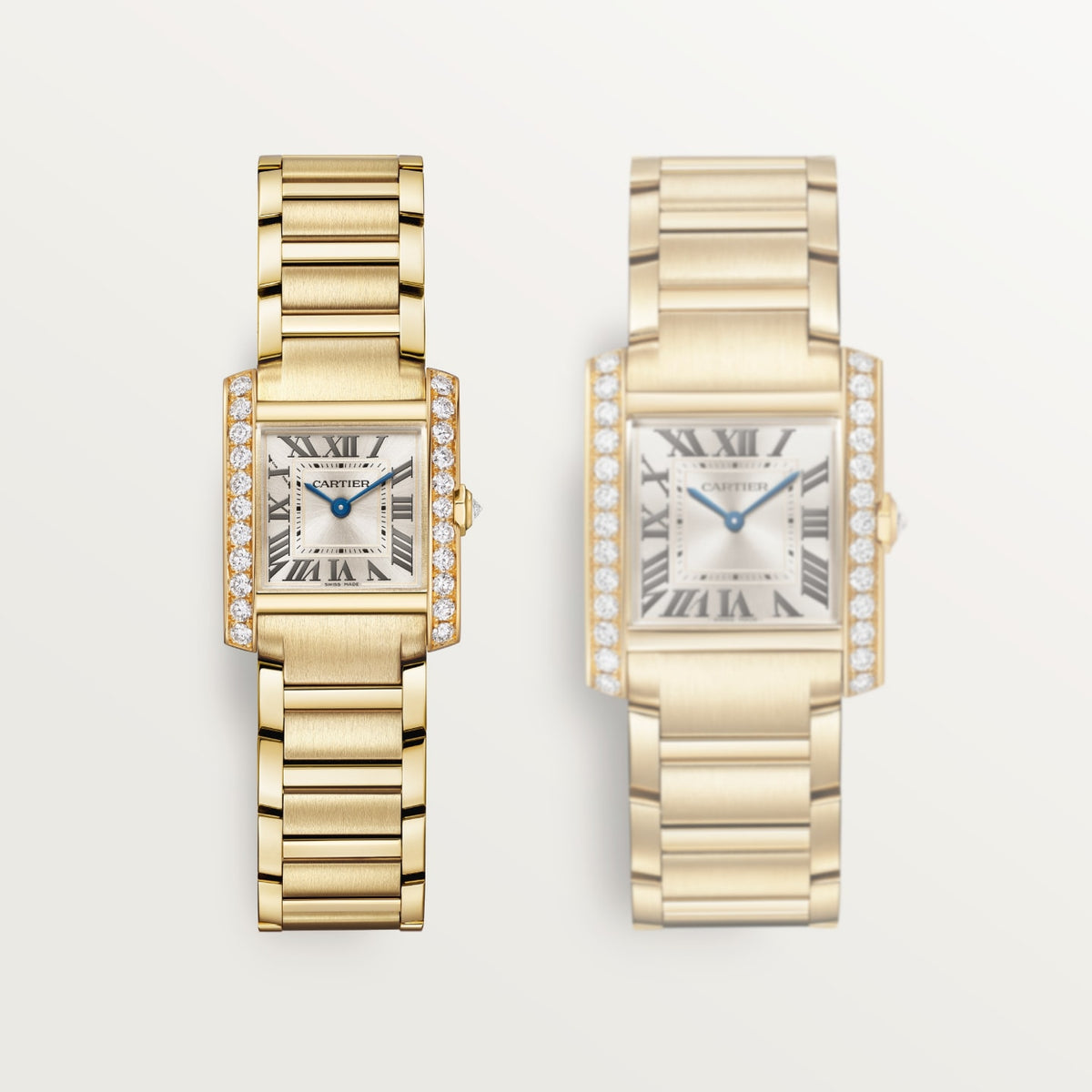 Reloj Cartier Tank Française Pequeño Oro Amarillo con Diamantes WJTA0062