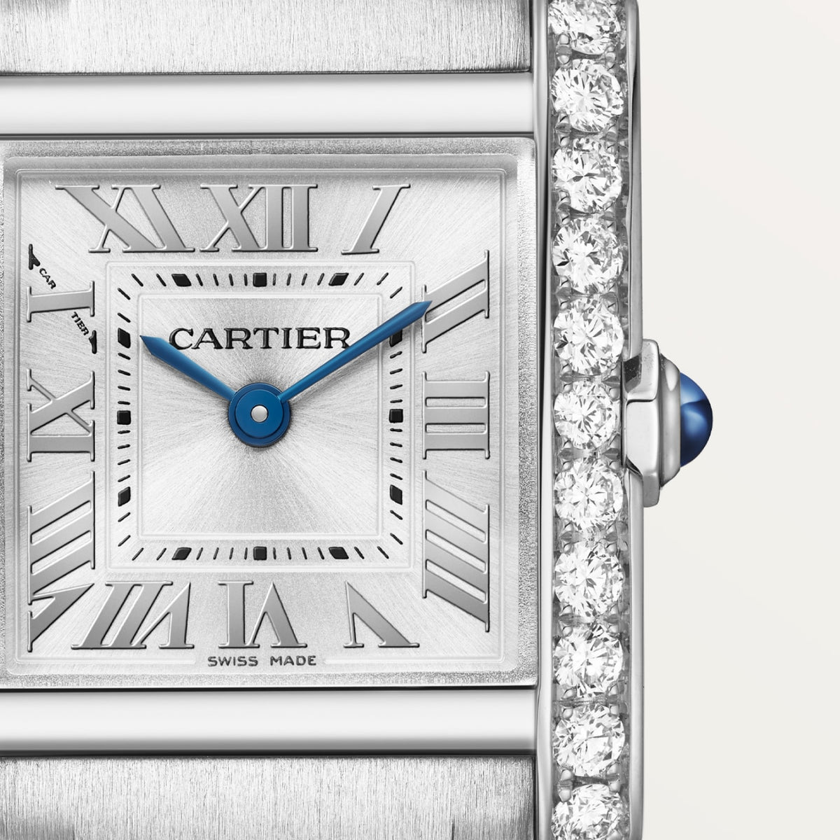Reloj Cartier Tank Française Pequeño Acero con Diamantes W4TA0029