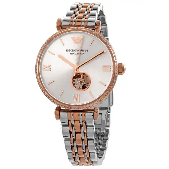 EMPORIO ARMANI GIANNI T-BAR automƔtico de cristal AR60019 - MWHITE.COM.CO