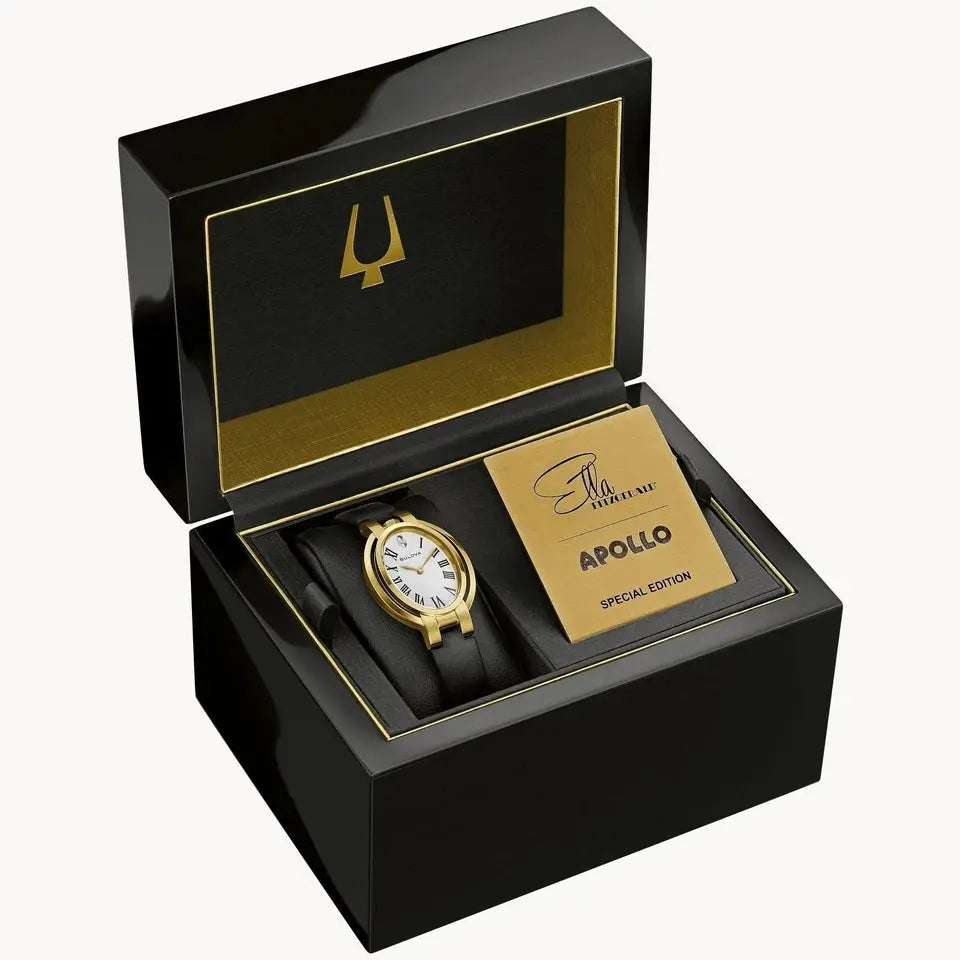 Reloj Bulova Mujer Rubaiyat. Reloj Cuero Negro 97P180 Bulova