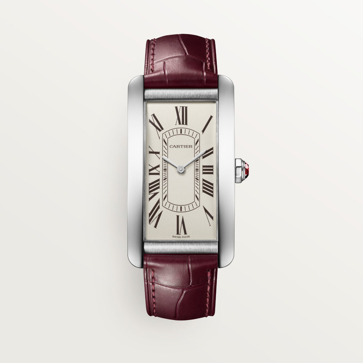 Reloj Cartier Tank Américaine Grande Platino Esfera Graneada WGTA0296