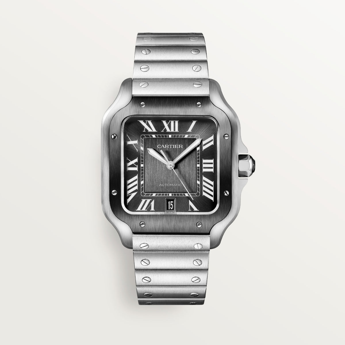 Reloj Cartier Santos Grande Acero ADLC Esfera Gris WSSA0037