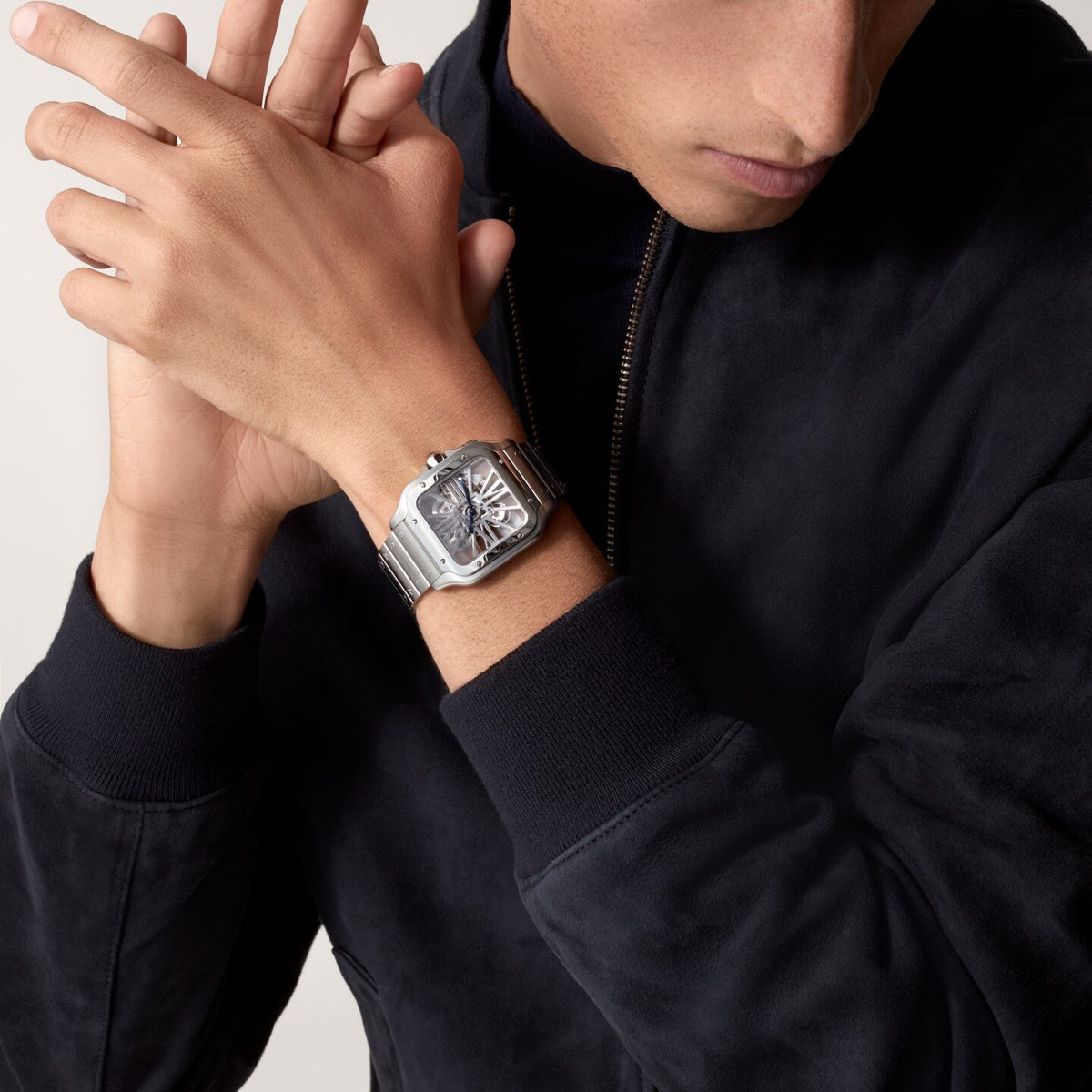 Reloj Cartier Santos Esqueleto Grande Acero WHSA0015