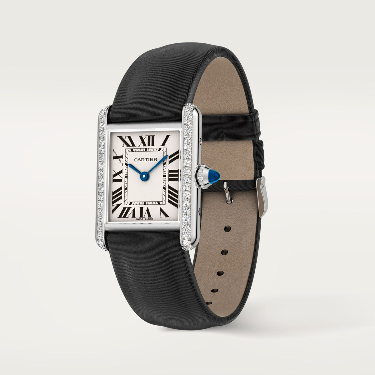 Reloj Cartier Tank Must Pequeño Acero con Diamantes W4TA0031