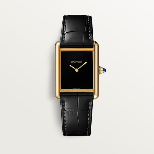 Reloj Cartier Tank Louis Cartier Mediano Oro Amarillo Esfera Negra WGTA0091