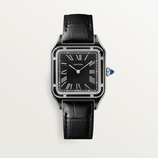 Reloj Cartier Santos-Dumont Grande Acero Laca Negra WSSA0046