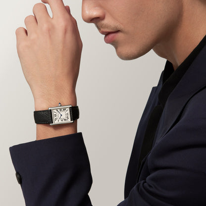 Reloj Cartier Tank Must SolarBeat Grande Acero Correa Negra WSTA0138