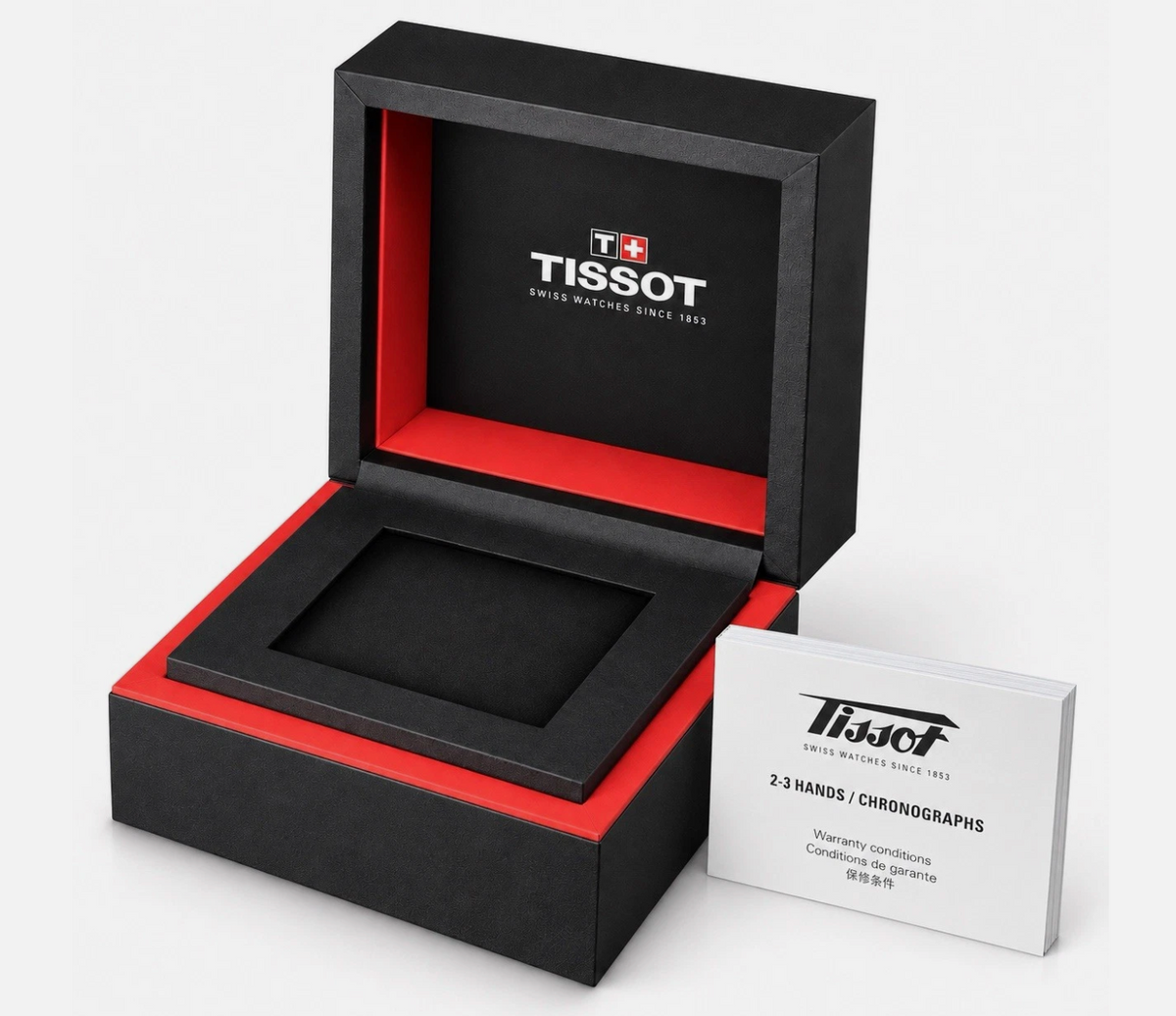 Caja original Tissot con tarjeta de garantía