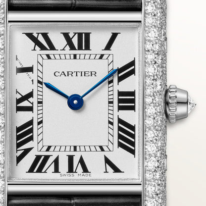 Reloj Cartier Tank Louis Cartier Pequeño Oro Blanco con Diamantes WJTA0079