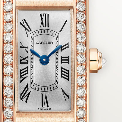 Reloj Cartier Tank Américaine Mini Oro Rosa con Diamantes Brazalete WJTA0057