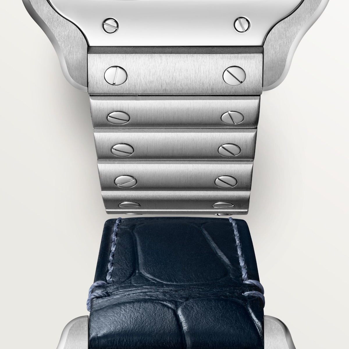 Reloj Cartier Santos Mediano Acero Esfera Azul WSSA0063