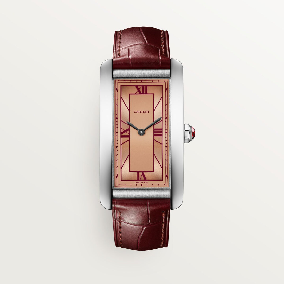 Reloj Cartier Tank Américaine Grande Platino Esfera Salmón WGTA0297