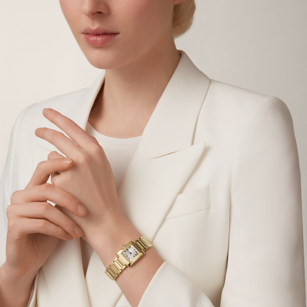 Reloj Cartier Tank Française Pequeño Oro Amarillo WGTA0344