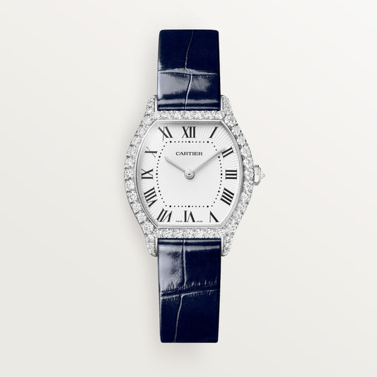 Reloj Cartier Tortue Pequeño Oro Blanco con Diamantes WJTO0014