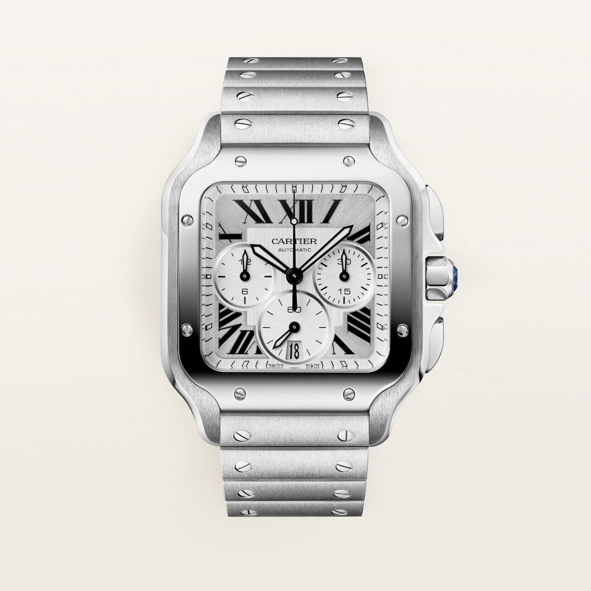 Reloj Cartier Santos Cronógrafo Grande Acero WSSA0083
