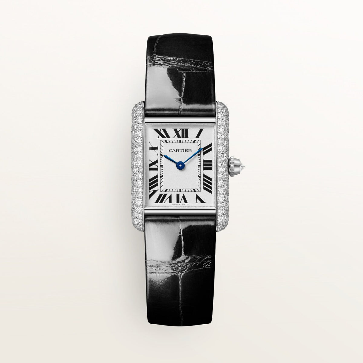 Reloj Cartier Tank Louis Cartier Pequeño Oro Blanco con Diamantes WJTA0079