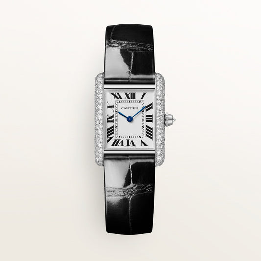 Reloj Cartier Tank Louis Cartier Pequeño Oro Blanco con Diamantes WJTA0079