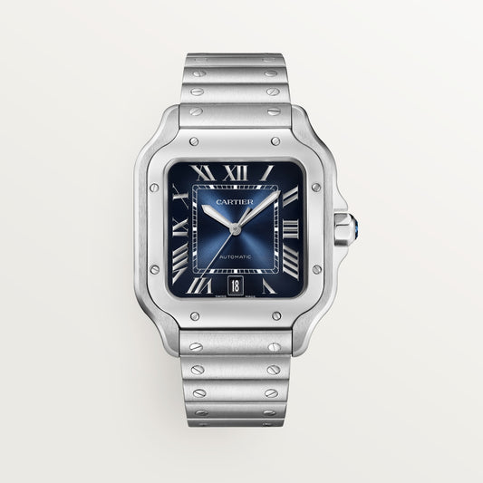 Reloj Cartier Santos Grande Acero Esfera Azul WSSA0071
