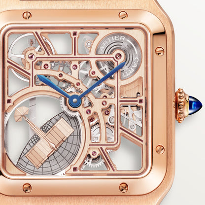 Reloj Cartier Santos-Dumont Esqueleto Microrrotor Oro Rosa WHSA0030