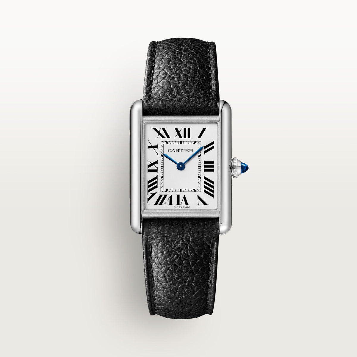 Reloj Cartier Tank Must SolarBeat Grande Acero Correa Negra WSTA0138
