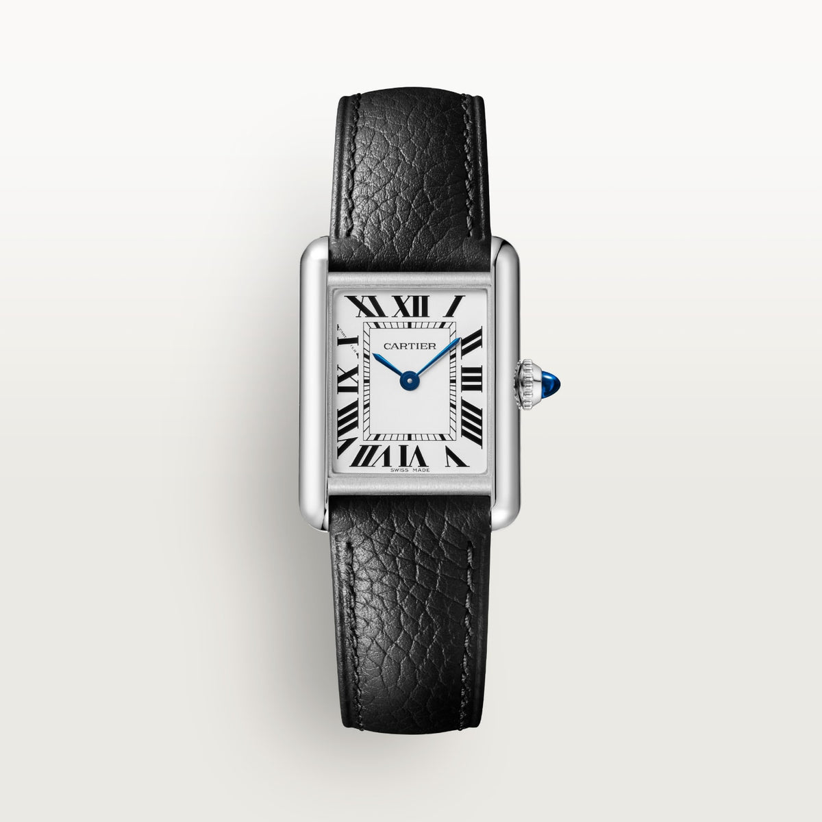 Reloj Cartier Tank Must SolarBeat Pequeño Acero Correa Negra WSTA0137