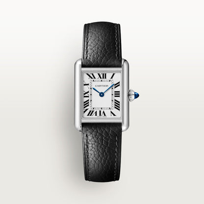 Reloj Cartier Tank Must SolarBeat Pequeño Acero Correa Negra WSTA0137