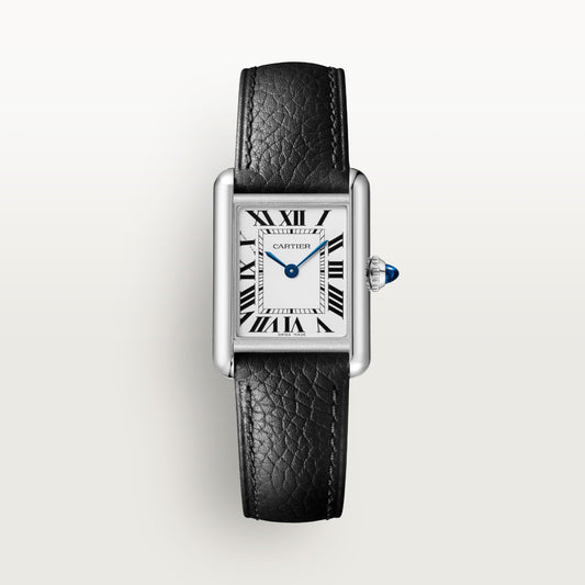 Reloj Cartier Tank Must SolarBeat Pequeño Acero Correa Negra WSTA0137