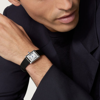 Reloj Cartier Tank Must SolarBeat Pequeño Acero Correa Negra WSTA0137