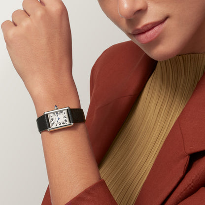 Reloj Cartier Tank Must SolarBeat Pequeño Acero Correa Negra WSTA0137