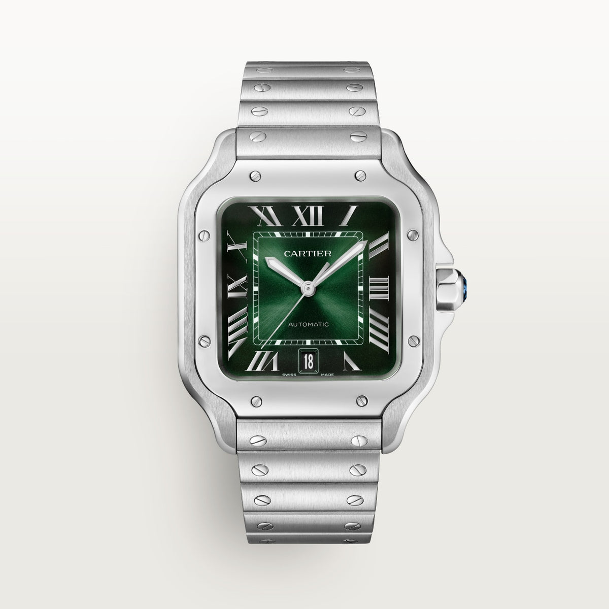 Reloj Cartier Santos Grande Acero Esfera Verde WSSA0062