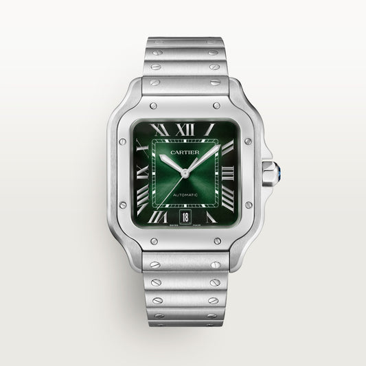 Reloj Cartier Santos Grande Acero Esfera Verde WSSA0062