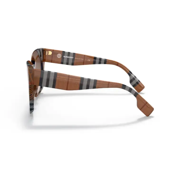 Gafas de sol BURBERRY C0BE 0BE de madera con estampado cuadriculado en tonos marrón y