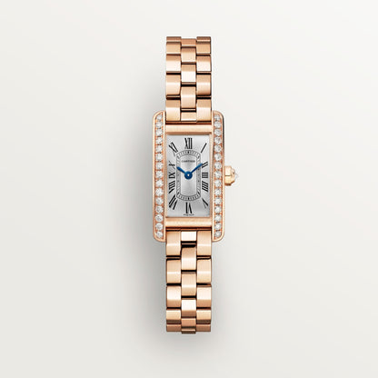 Reloj Cartier Tank Américaine Mini Oro Rosa con Diamantes Brazalete WJTA0057