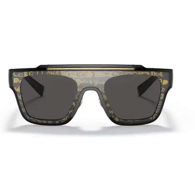 Gafas de sol negras y doradas con estampado de camuflaje