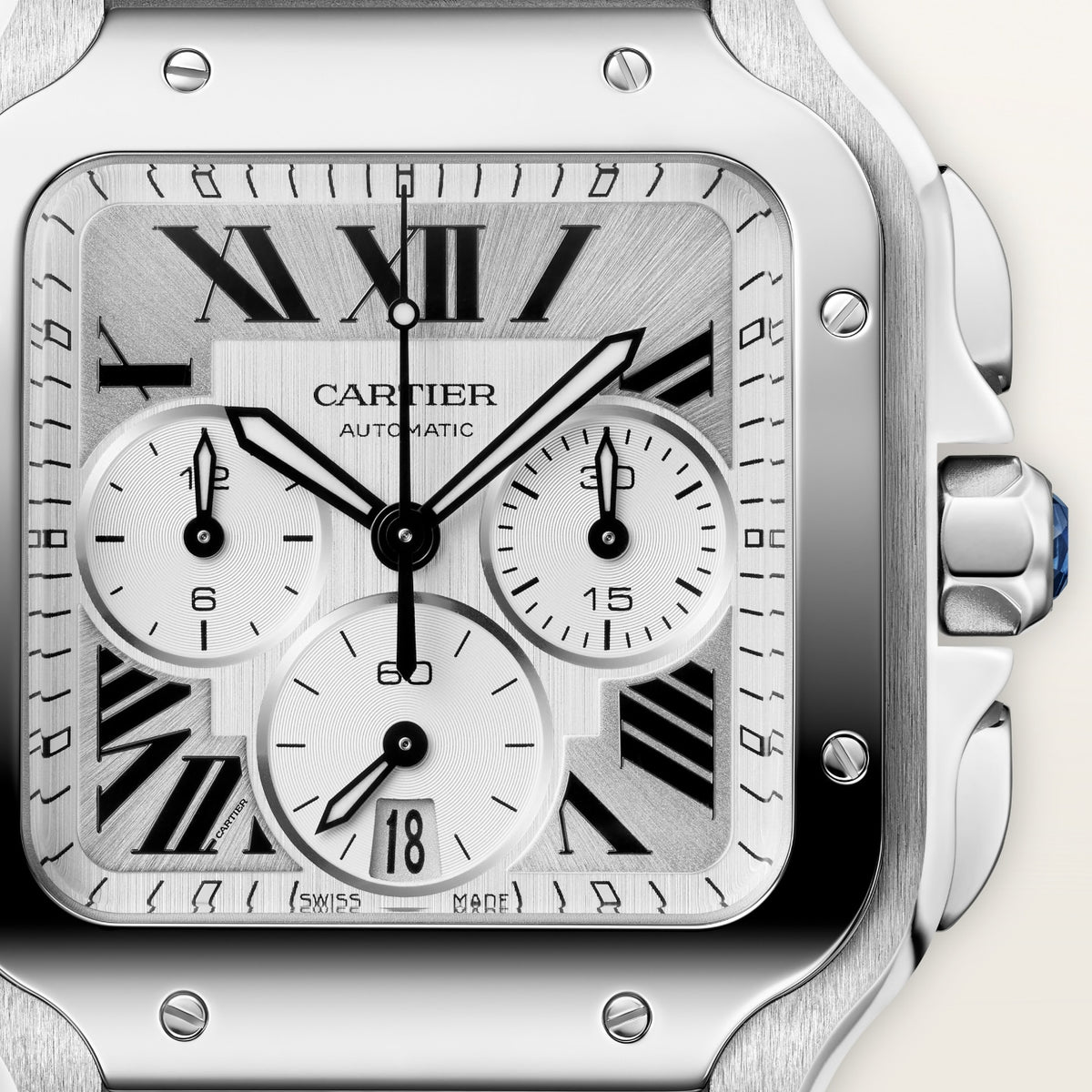 Reloj Cartier Santos Cronógrafo Grande Acero WSSA0083