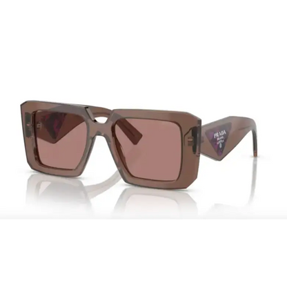 Gafas de sol Prada 23YS 17O60B en marrón traslúcido con lentes marrón claro fabricadas en