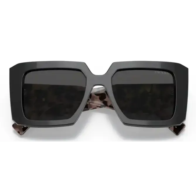 Gafas de sol Prada 23YS 1AB5S0 con marco de madera y lentes negros