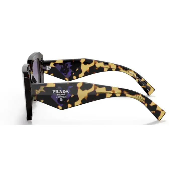 Gafas de sol de plástico con marco negro y estampado amarillo y violeta - PRADA 23YS 2AU05
