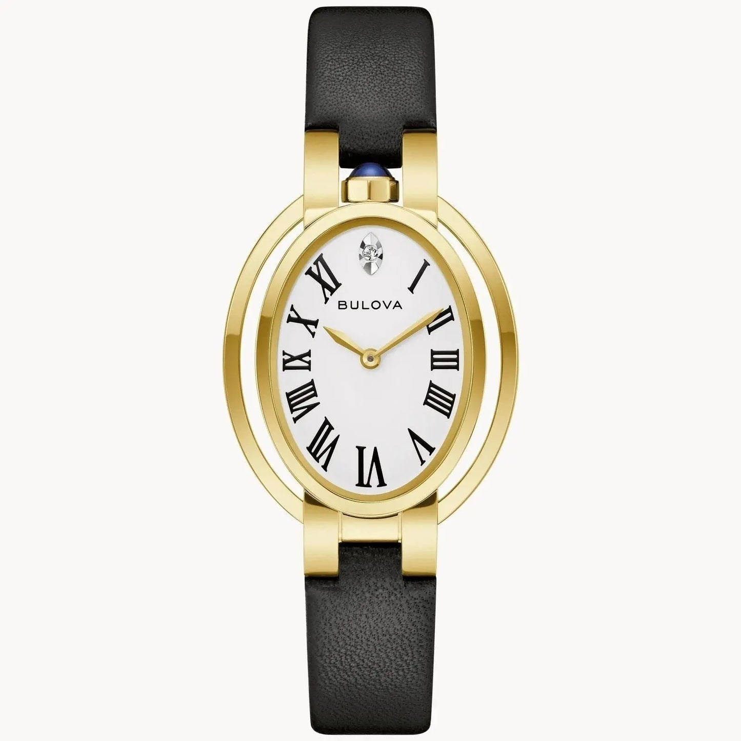 Reloj Bulova Mujer Rubaiyat. Reloj Cuero Negro 97P180 Bulova