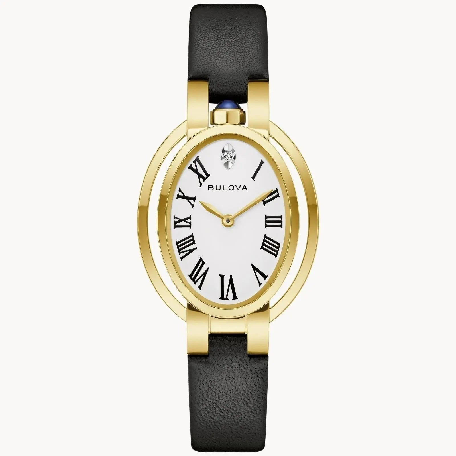 Reloj Bulova Mujer Rubaiyat. Reloj Cuero Negro 97P180 Bulova