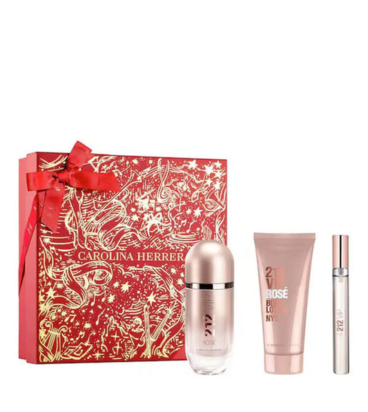 Set 212 VIP Rosé Carolina Herrera 3 Pcs EDP Mujer Paco Rabanne