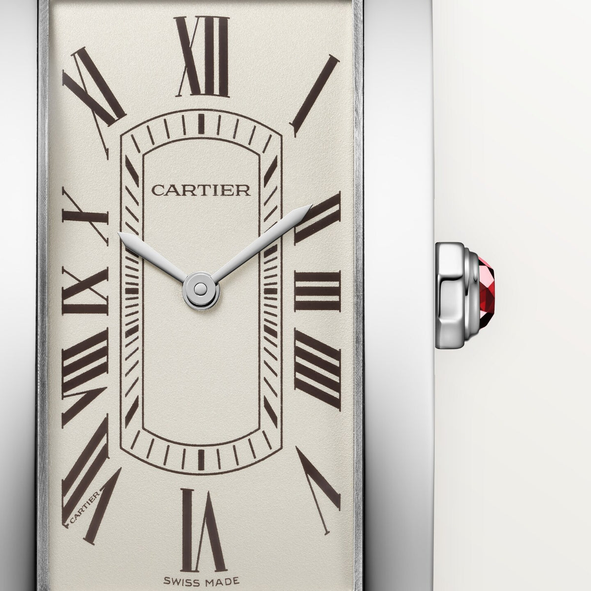 Reloj Cartier Tank Américaine Grande Platino Esfera Graneada WGTA0296