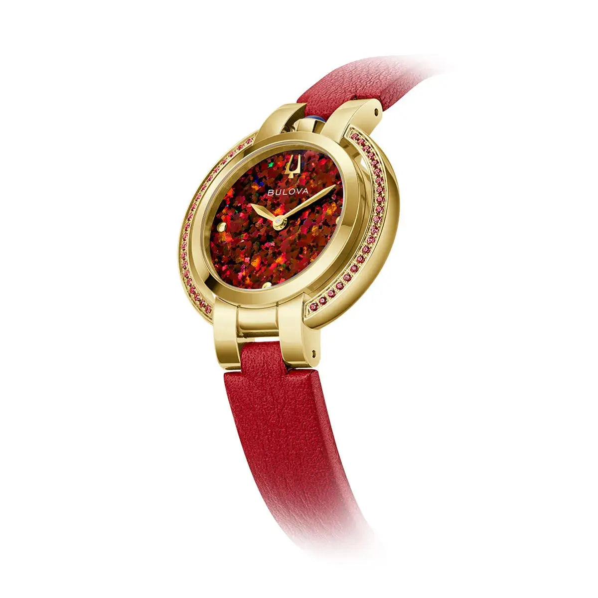 Reloj Bulova Mujer Rubaiyat. Reloj Cuero Rojo 97R105 Bulova