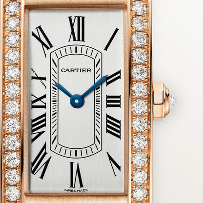 Reloj Cartier Tank Américaine Pequeño Oro Rosa con Diamantes Brazalete WJTA0056